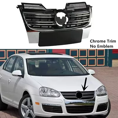 Fits Vw Jetta Mk5 2006-2010 V Front Bumper Grille Grill No Emblem Replacement • $67.57