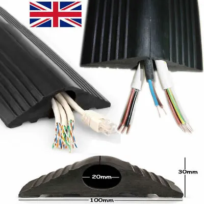 £21.99 • Buy Floor Cable Cover Protector | Rubber Heavy Duty Trunking | Wire Lead Trip Bumper