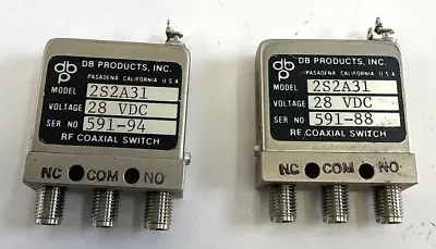 $26.95 • Buy Lot Of 2 DB Products 2S2A31  28V SMA Female RF Coaxial Switch