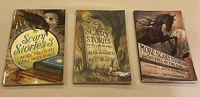 Lot 3 Scary Stories Tell In The Dark More Tales To Chill Bones Schwartz 2011 • $11.90