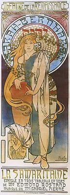 Mucha Sarah Bernhardt Samaritaine Theater  Vintage Poster Repro FREE SHIPPING • $17.90