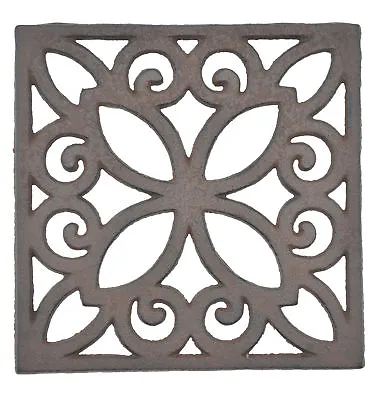 Decorative Trivet Square Cast Iron Hot Pad Kitchen Decor • $12.98