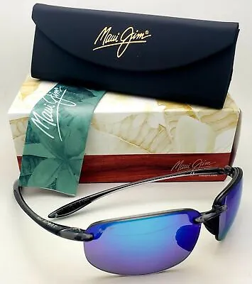 Polarized MAUI JIM Sunglasses HO'OKIPA MJ 407-11 Smoke Grey W/Blue Hawaii Mirror • $219.99