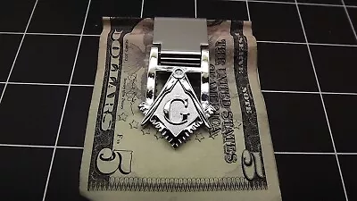 Masonic Money Clip 3-D Square And Compass MASON FREEMASON STAINLESS STEEL NEW • $12.95