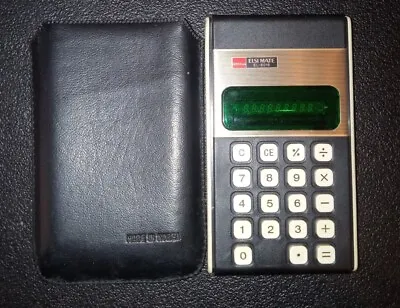 1975 Sharp ELSI MATE EL-8016 Pocket Calculator Korea RARE W Leather Case  • $10