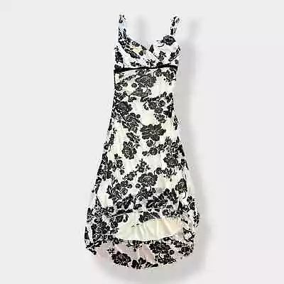 Ruby Rox Vintage Y2K White And Black Floral Mesh Overlay Cocktail Dress Size M • $30