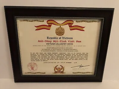 South Vietnam Gallantry Cross Certificate (Type-3) W/FREE PRINTING • $9.95