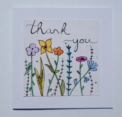 £2.99 • Buy Hand Painted Thank You Flower Card