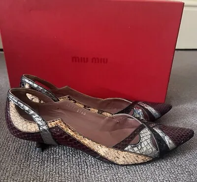 Miu Miu Kitten Heel Vintage Shoes UK 6 Size 39 • £39.50