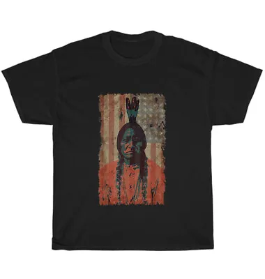 Native American USA Flag Indian Headdress Vintage T Shirt Unisex Tee Gift NEW • $19.99