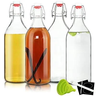 $27.33 • Buy 32oz Swing Top Bottles -Glass Beer Bottle With Airtight Rubber Seal Flip Caps Fo