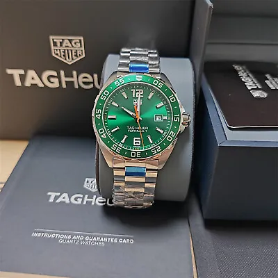 TAG Heuer Formula 1 Green Dial 43mm Men's Quartz Steel Watch WAZ1017.BA0842 • $859.90