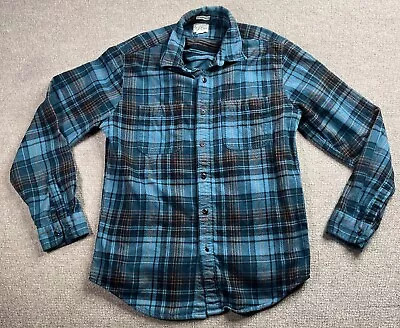 J Crew Classic Shirt Mens Medium Black Blue Tartan Plaid Long Sleeve Flannel • $18.99