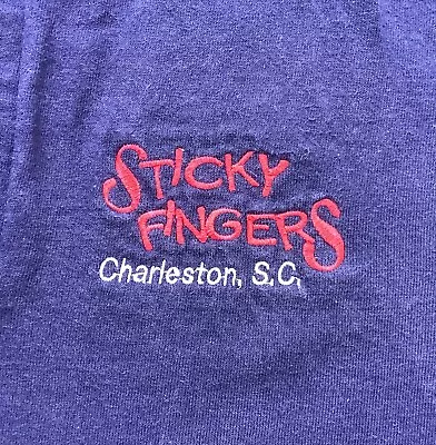 Vtg 90s Sticky Fingers Henley LS T Shirt Charleston South Carolina Beach Large • $14.99
