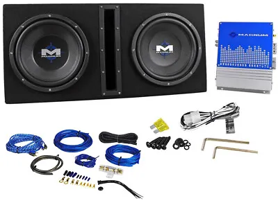 MTX Magnum MB210SP 800w Dual 10” Subwoofers+Vented Sub Box/Amp Package+Amp Kit • $224.95