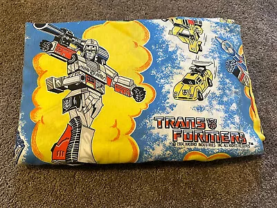 Vintage 1984 Transformers Twin Size Bed Sheet Set Optimus Prime Soundwave • $29.90