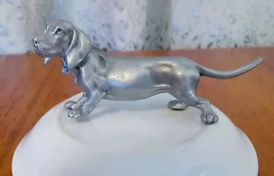 Hudson Vintage 1980's Solid Pewter Dachshund Dog Figurine #130 Made In U.S.A. • $20