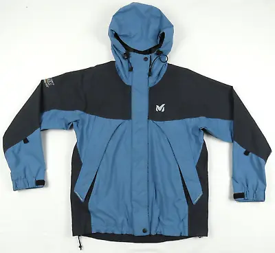 Millet Goretex Bi Stretch Waterproof Blue Mens Hooded Full Zip Coat Jacket M • $51.99