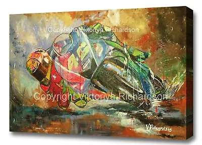 VALENTINO ROSSI Canvas Prints/Pop Art/Wall Decor/Home Decor/MotoGP/Bike/Poster • $88.79