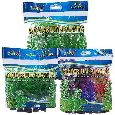 Aquarium Plants Plastic Artificial Green / Multicolour 10cm 20cm Tank Fish R Fun • £7.99