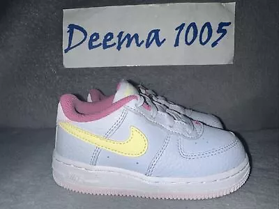 Toddler Nike Air Force 1 Shoes 'Grey Citron Fuchsia' DV7764 001 - Size 8C • $10.50