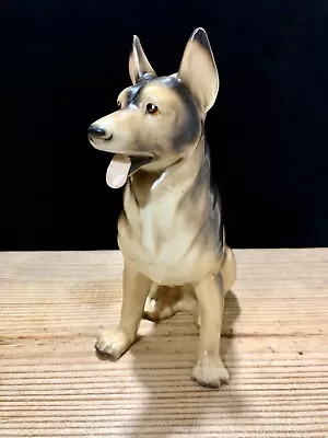 Vintage German Shepherd Dog Ceramic Porcelain Figurine Made In Germany 7” Tall • $18