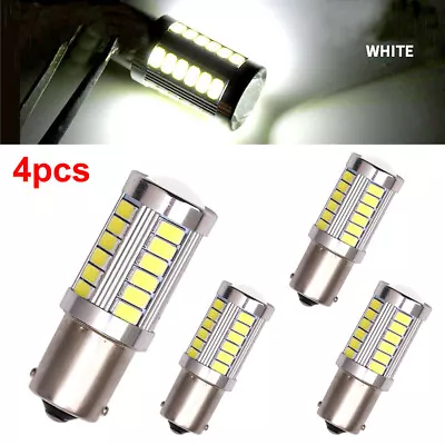 4PCS White Bulb LED Car BA15S P21W 1156 Backup Reverse Light 33-SMD 5630 12V • $9.99