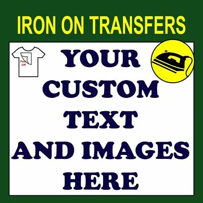 Personalised Custom Iron On T Shirt Transfer Quality Print Your Name Image Text • £2.99