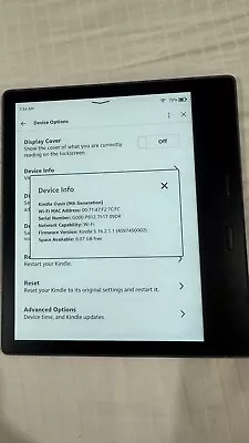 Amazon Kindle Oasis 9th Gen Touch Screen EReader 7'' 8GB Wi-Fi  With Reg Issue • $132.28