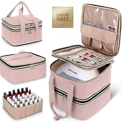 Large Nail Polish Case Storage Bag Box Portable Professional Varnish Organiser • £34.99