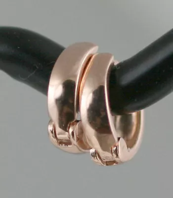 TINY 8mm Small Solid 14K Pink Rose Gold CARTILAGE Huggies Hoop Earrings 0.85g • $107.96