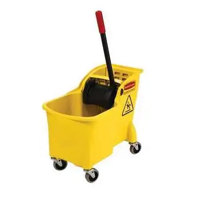 Rubbermaid Commercial Fg738000yel Mop Bucket And Wringer With Reverse Press 7 • $72.55