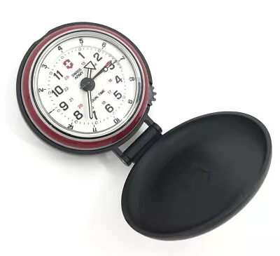 Swiss Army Victorinox Dual Time Travel Alarm Clock Pocket Watch Vintage Limited • $89