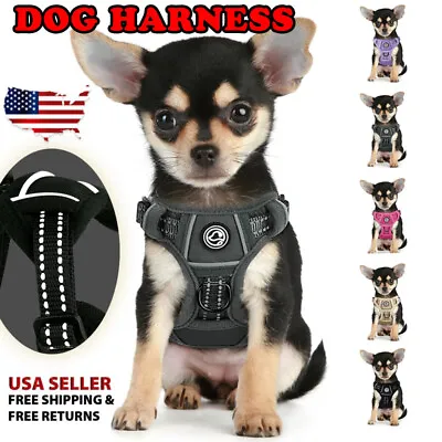 No Pull Dog HarnessAdjustable No Choke Escape Proof Reflective Pet Harness Vest • $8.99