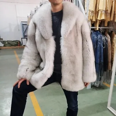 Fox Fur Coat Men's Mid-length Leather New Winter Thickened Fur One-piece Jacket • $150.53