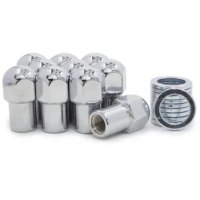 10 Lug Nuts 12x1.5 Chrome Dome Top Mag .75 Shank Standard Washers • $17.75