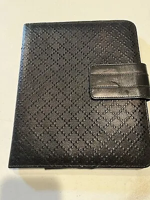 GUCCI IPad Case GG Monogram Guccissima Leather Black Foldable • $100
