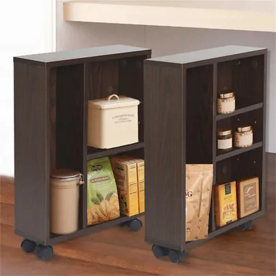 $22.60 • Buy Narrow Slim Rolling Storage Cart Organizer Bathroom Kitchen Side Storage Cabinet