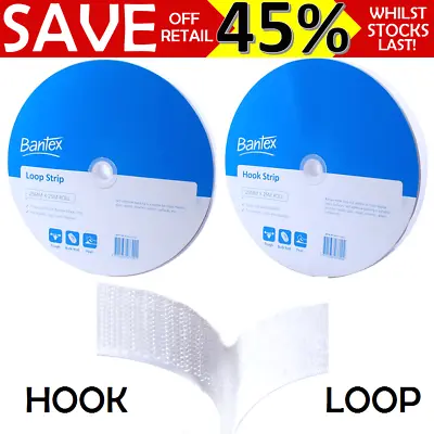 Self Adhesive Hook Loop Dispenser Fastening Hanging Tape Strip 25mm X 25m BANTEX • $64.55