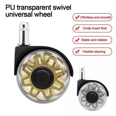 Transparent Office Chair Caster Wheel 2 Inch Mute Wheel Chair Wheels • $17.35