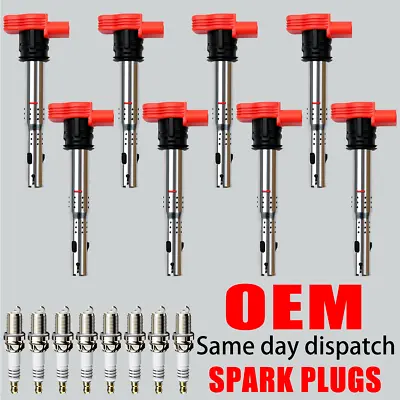 8X OEM Ignition Coil + Iridium Spark Plug For Audi A6 A8 Q7 R8 S5 4.2L V8 UF529 • $106.06