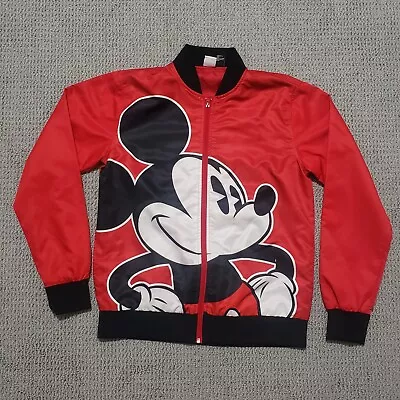 Disney Jacket  Adult Small Coat Big Mickey Mouse Red Full Zip Lightweight  • $20