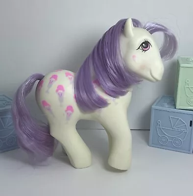 My Little Pony MLP G1 Scoops Twice Is Fancy Ice Cream  Purple White Pink Vintage • $16