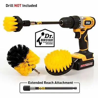 $14.24 • Buy Holikme 4Pack Drill Brush Power Scrubber Cleaning Brush Extended Long 