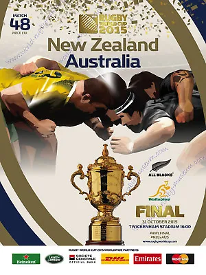 £14.99 • Buy 2015 RUGBY WORLD CUP FINAL PROGRAMME NZ V AUSTRALIA + COA GUARANTEED ORIGINAL