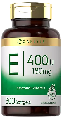 Vitamin E 400 Iu | 180mg | 300 Softgels | Non-GMO & Gluten Free | By Carly • $17.09