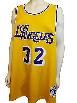 Los Angeles Lakers Magic Johnson 32 Throwbacks Blacktop 1979-80 Jersey Mens 3XL • $39.99