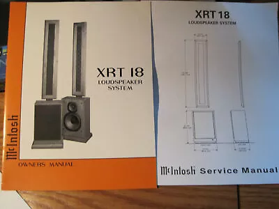 Mcintosh  XRT-18 Owners & Service Manual NOS Only • $38.89