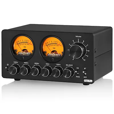 5-Band EQ Equalizer Preamp W/Bluetooth Receiver Stereo Audio Processor VU Meter • £79.99