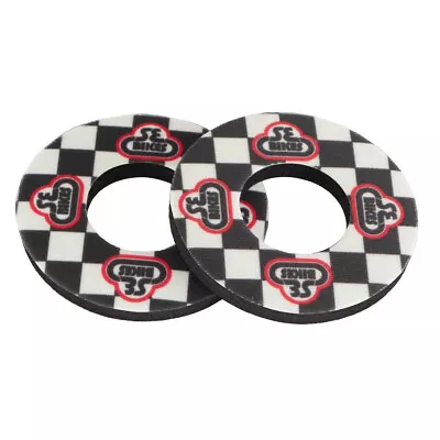 SE Racing CHECKERBOARD Old School BMX Bicycle Foam Grip Donuts BLACK/WHITE • $12.99